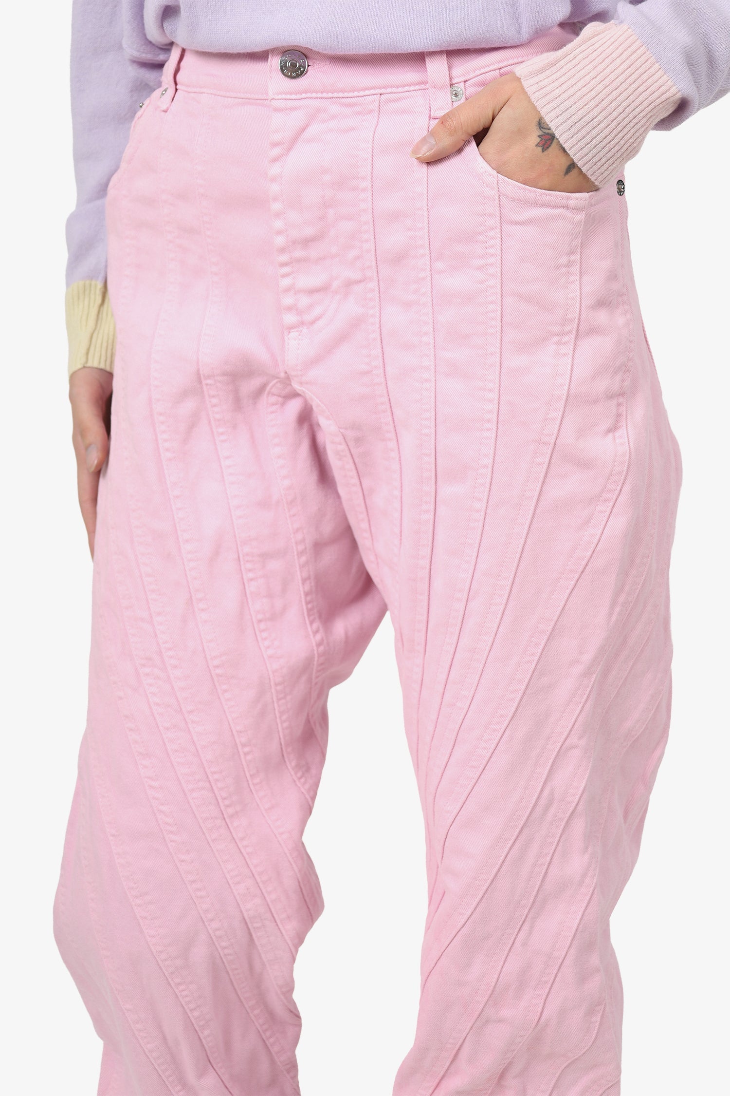 Mugler Pink High Waisted Pants Size 38