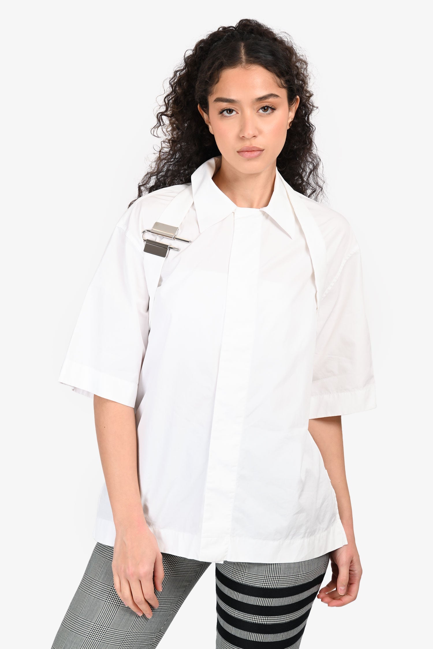 Givenchy White Button Up Short Sleeve Shirt Estimated Size M