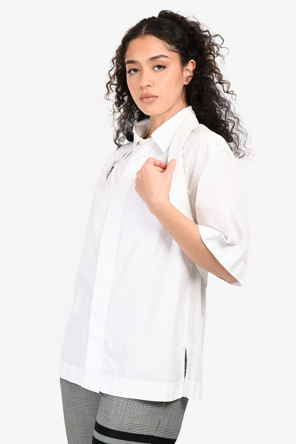 Givenchy White Button Up Short Sleeve Shirt Estimated Size M