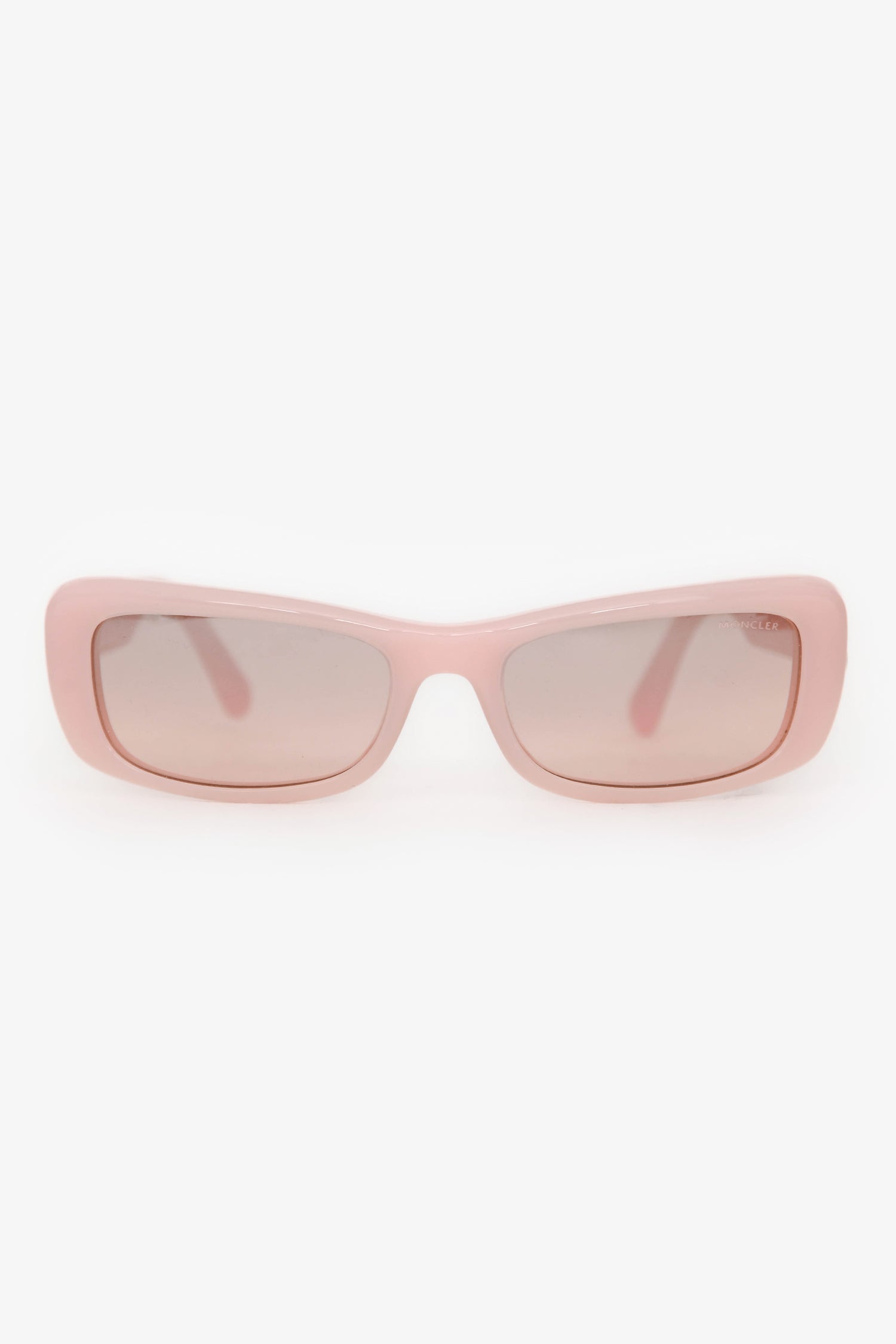 Moncler Pink Acrylic Rectangular Frame Sunglasses