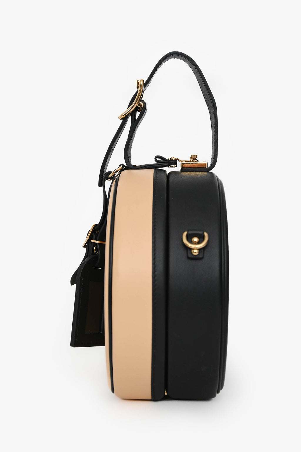 Louis Vuitton 2018 Black/Beige Leather Boite Chapeau Top Handle with Strap