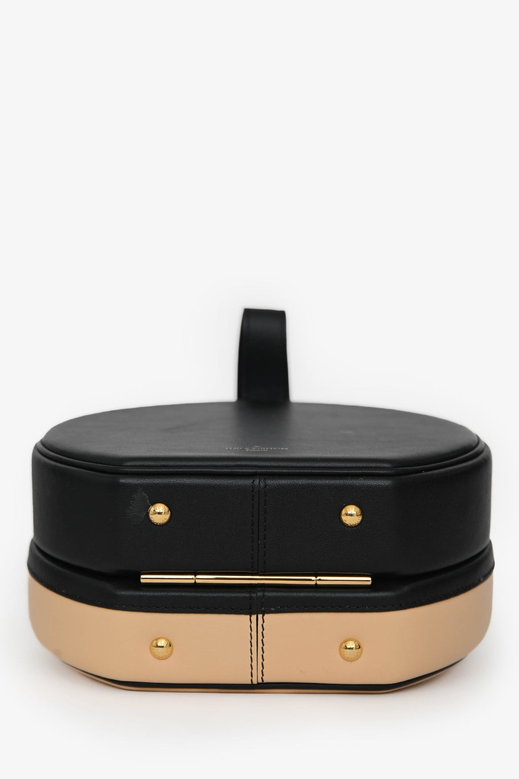 Louis Vuitton 2018 Black/Beige Leather Boite Chapeau Top Handle with Strap