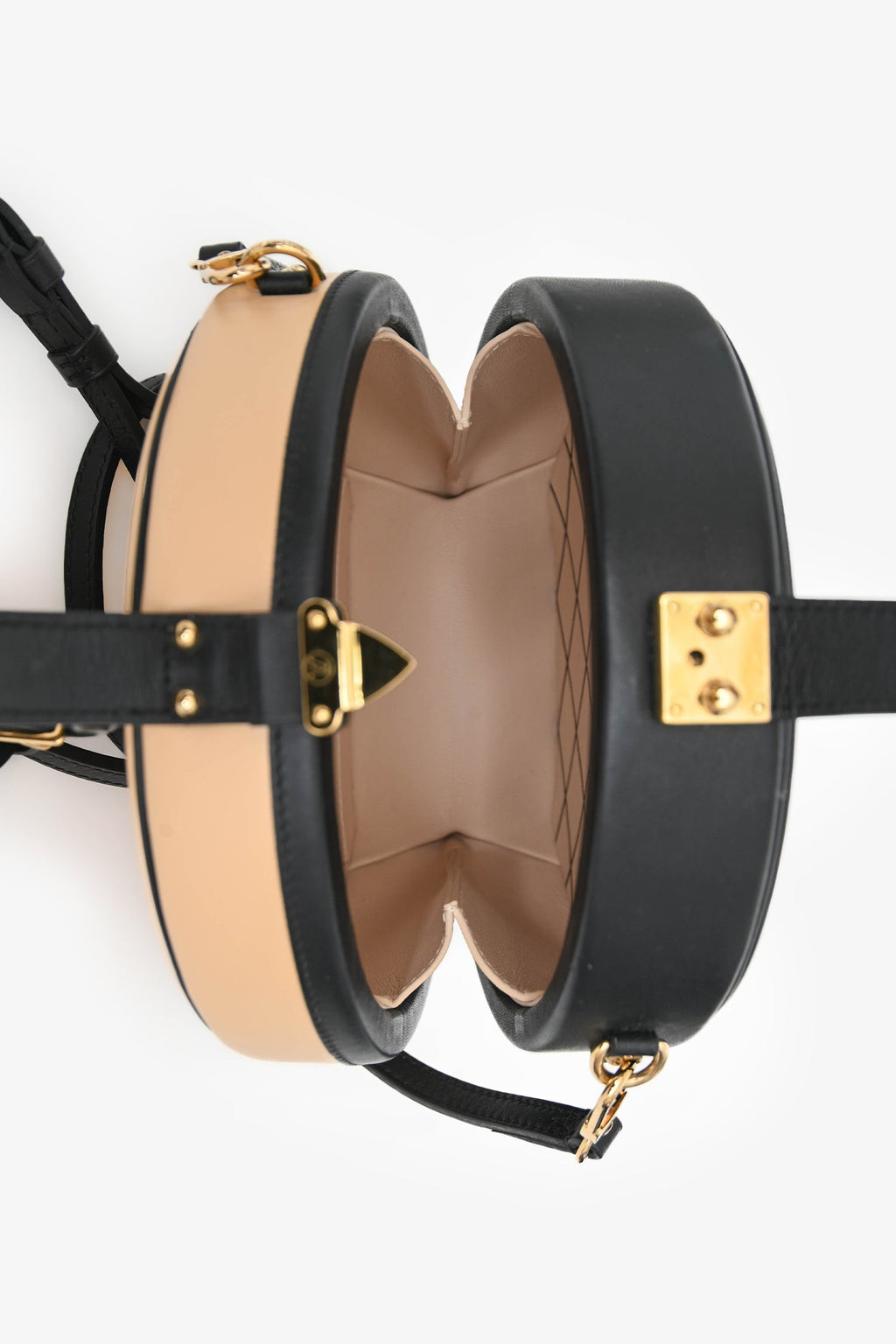 Louis Vuitton 2018 Black/Beige Leather Boite Chapeau Top Handle with Strap
