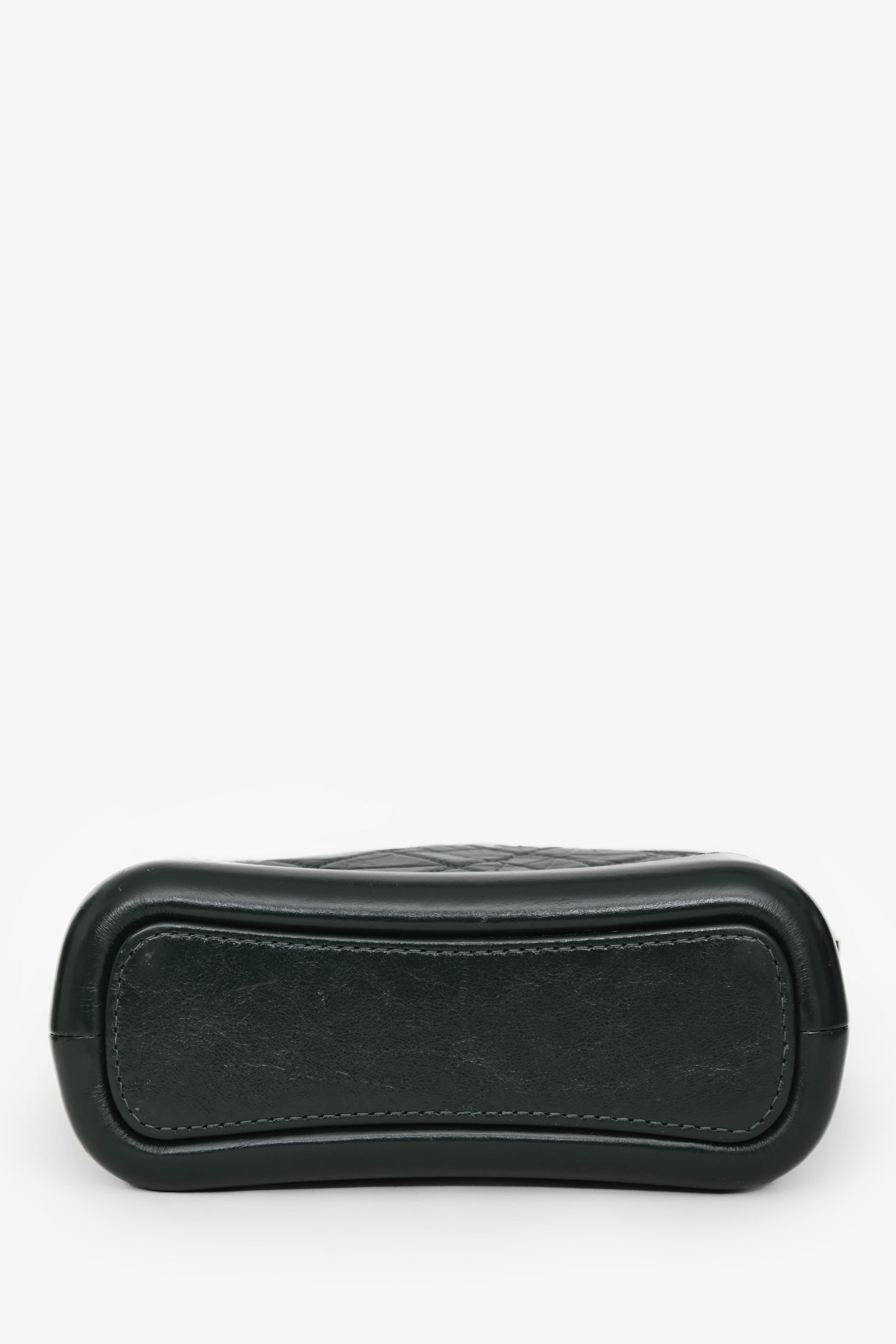 Pre-Loved Chanel™ Green Aged Leather Small Gabrielle Crossbody