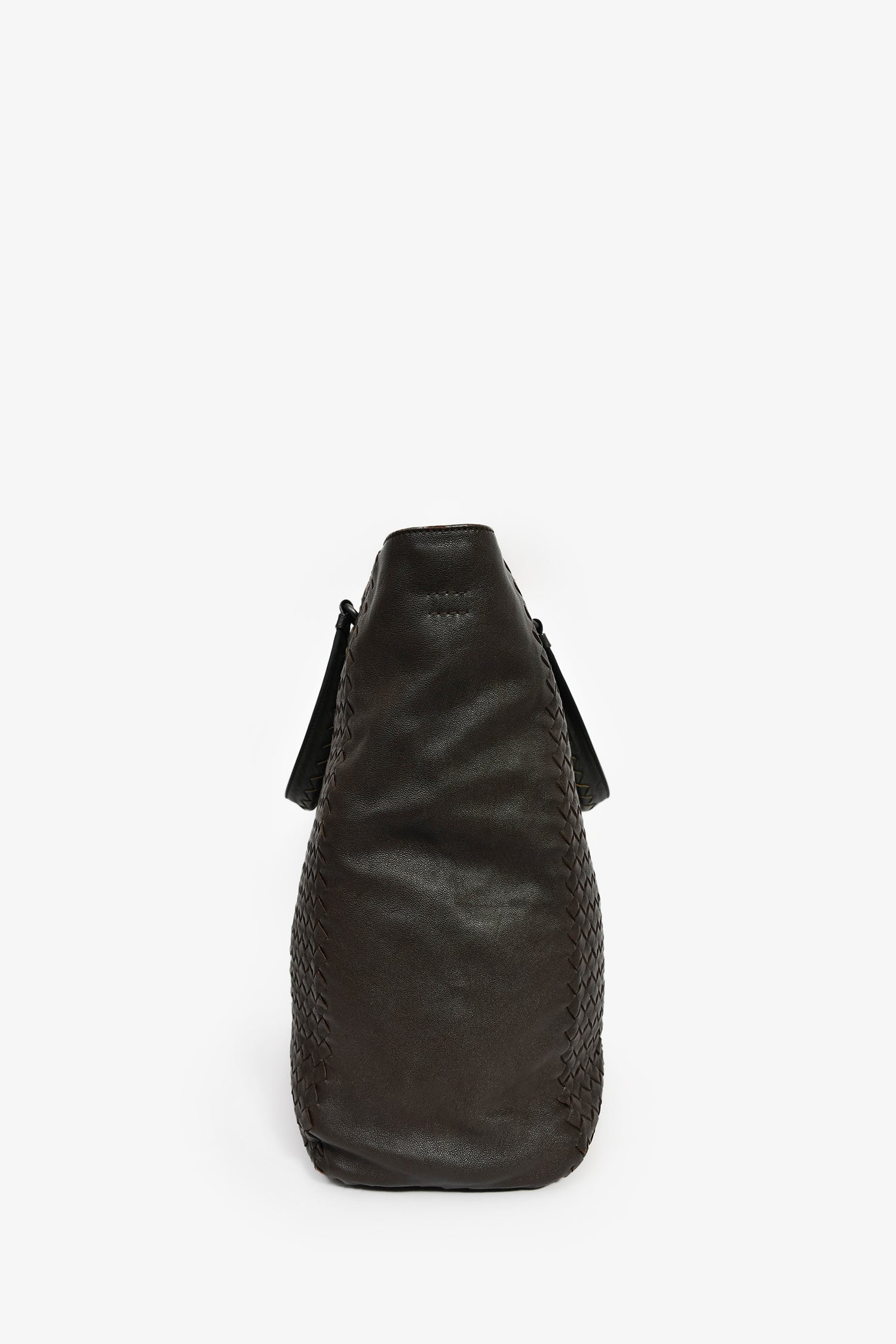 Bottega Veneta Black Intrecciato Leather Top Handle Tote Bag With Strap