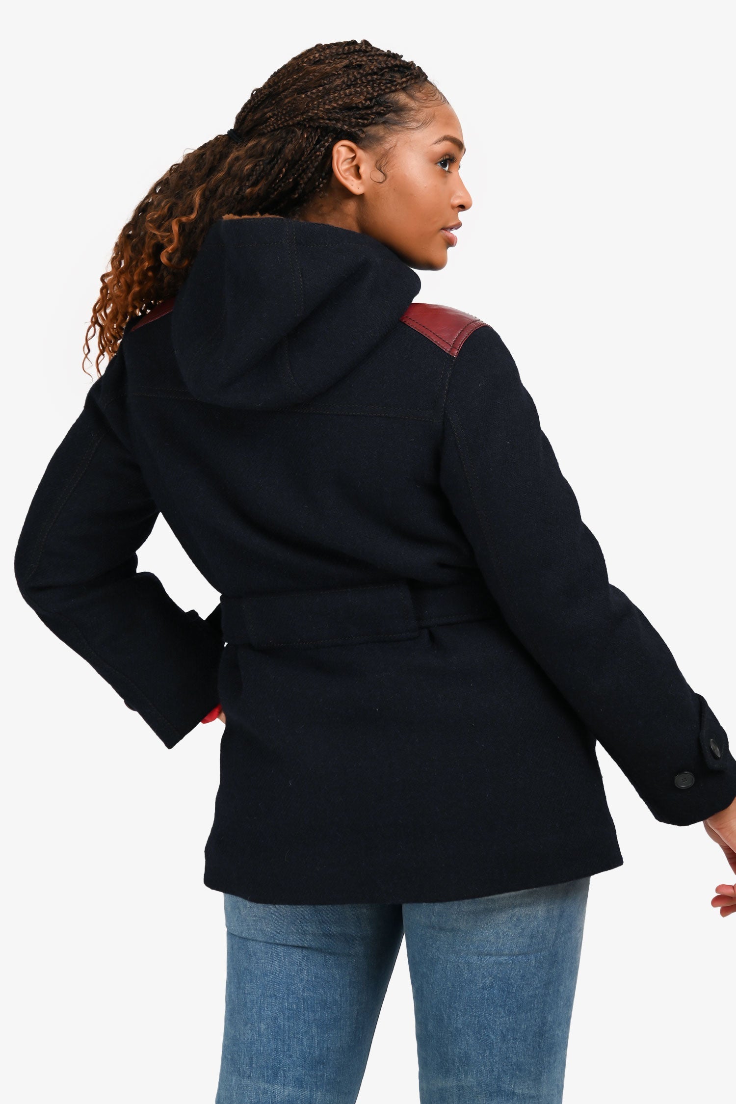Prada Runway 2017 Navy Wool/Faux Fur Jacket Size 46