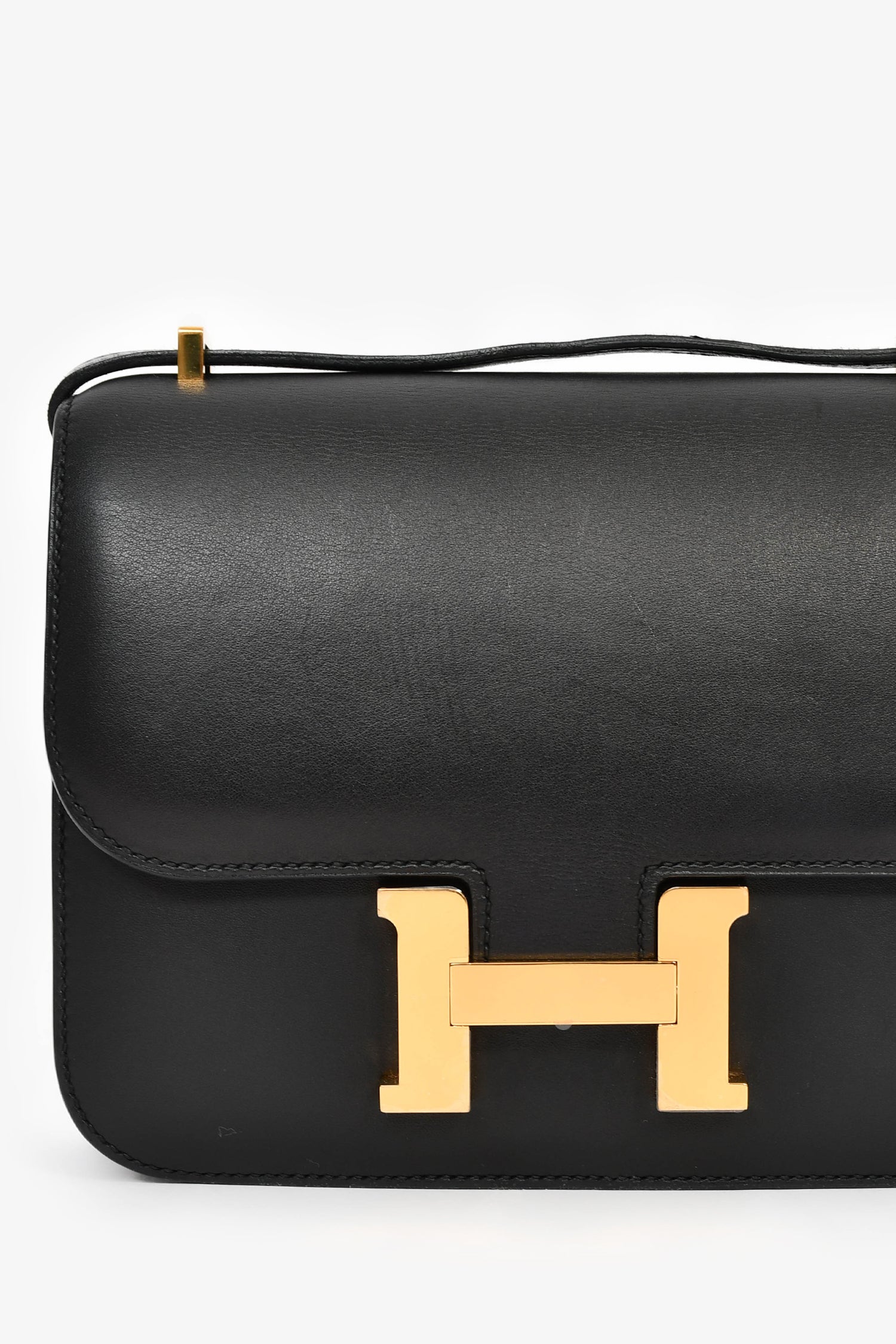 Hermès 2016 Black Swift Leather Mini Constance 18