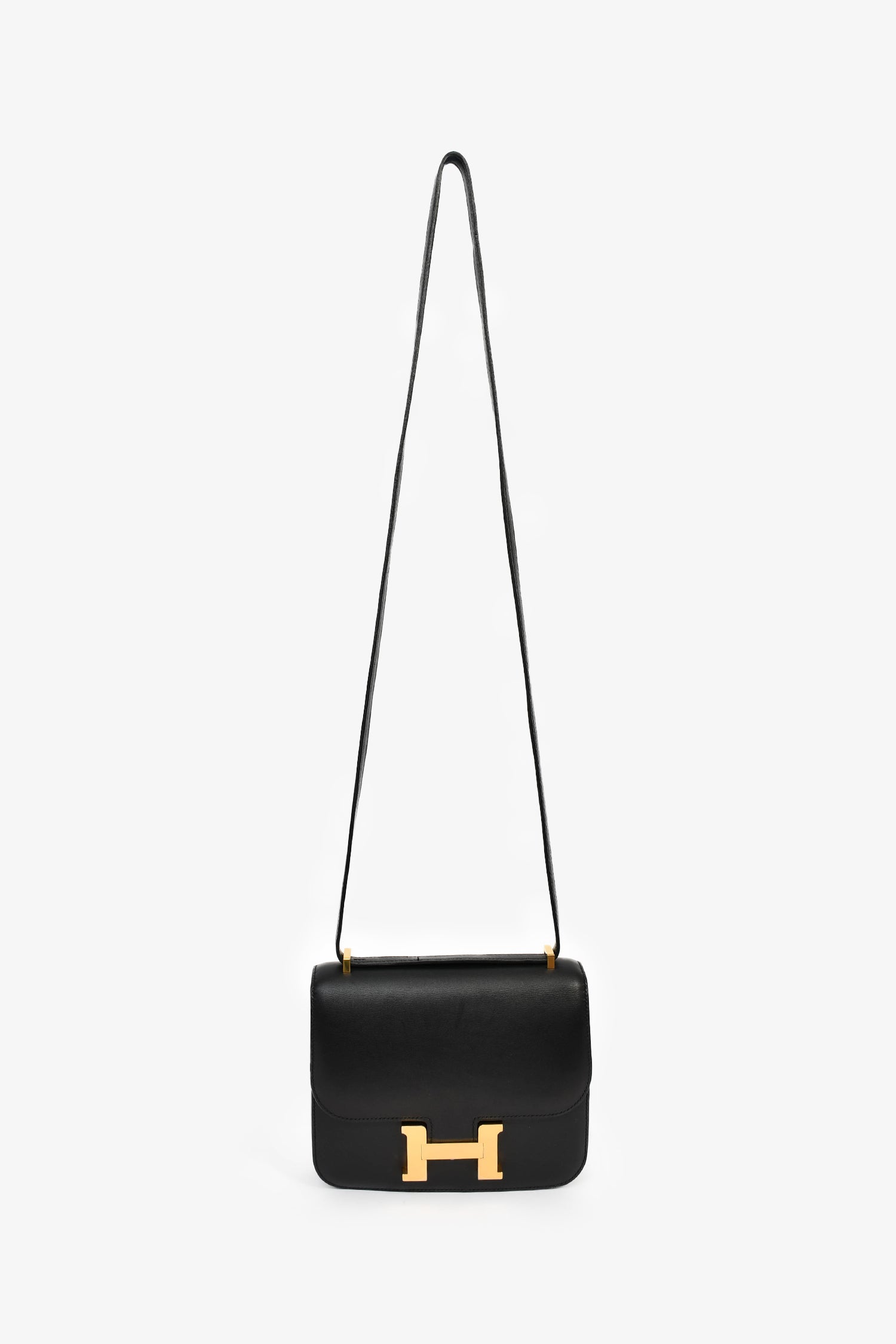 Hermès 2016 Black Swift Leather Mini Constance 18
