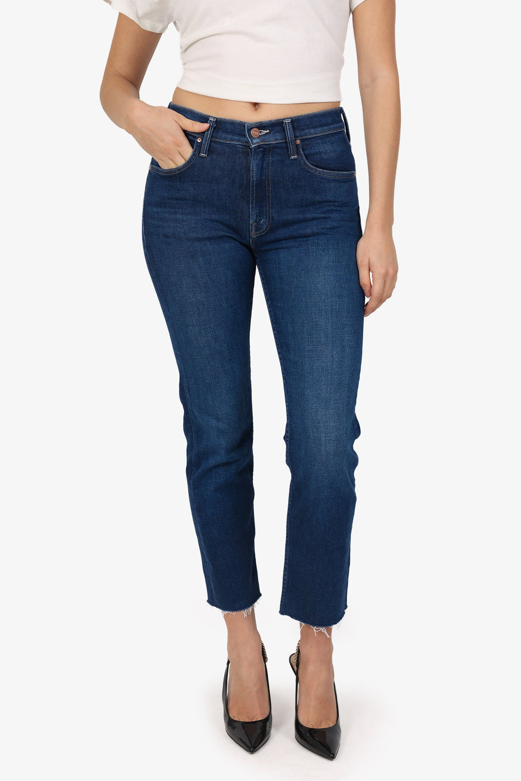 Mother Blue Denim 'Mid Rise Rider' Jeans Size 25