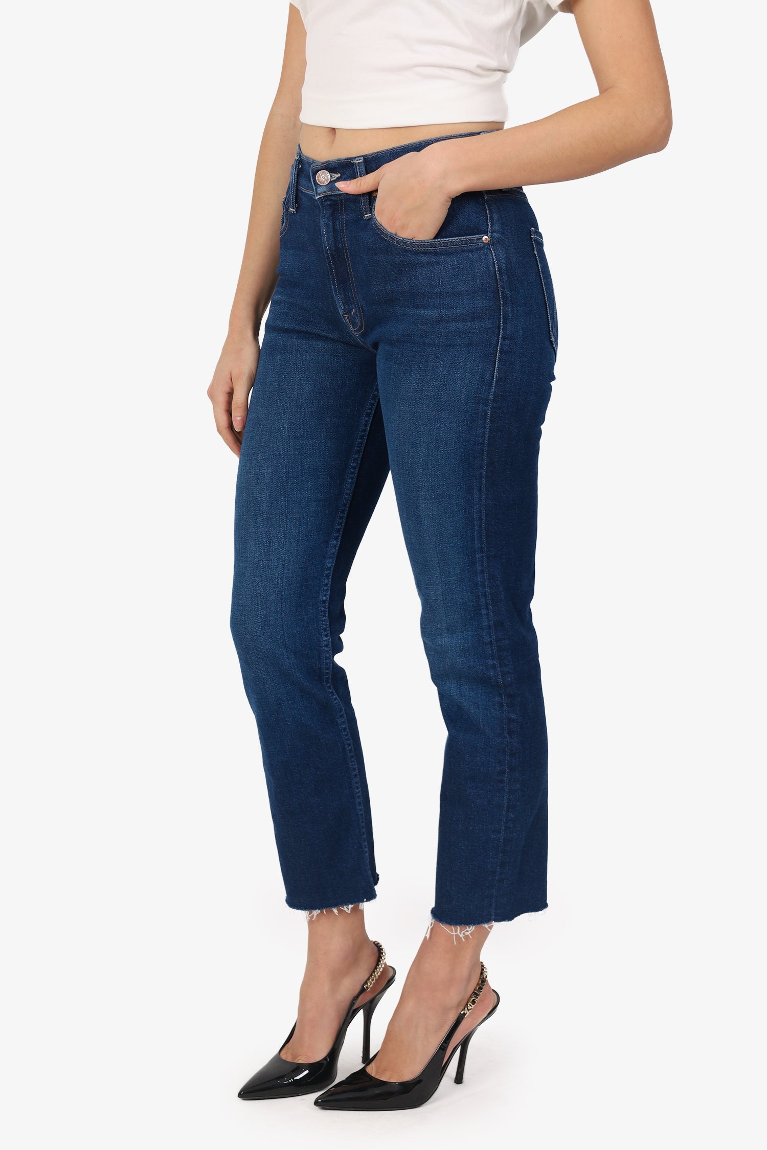 Mother Blue Denim 'Mid Rise Rider' Jeans Size 25
