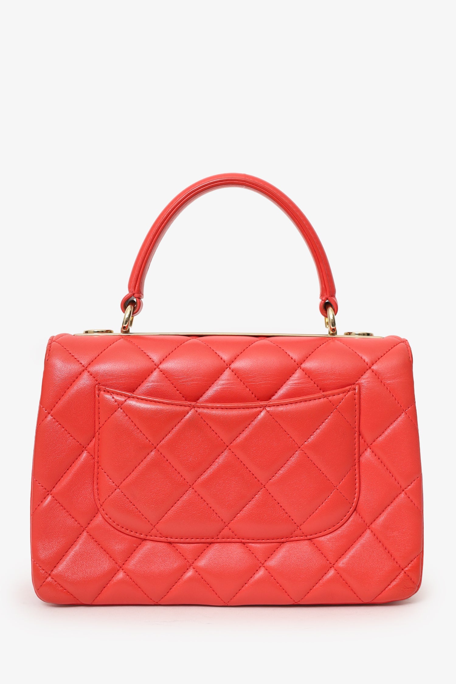Pre-Loved Chanel™ 2019 Red Leather Trendy CC Small Top Handle