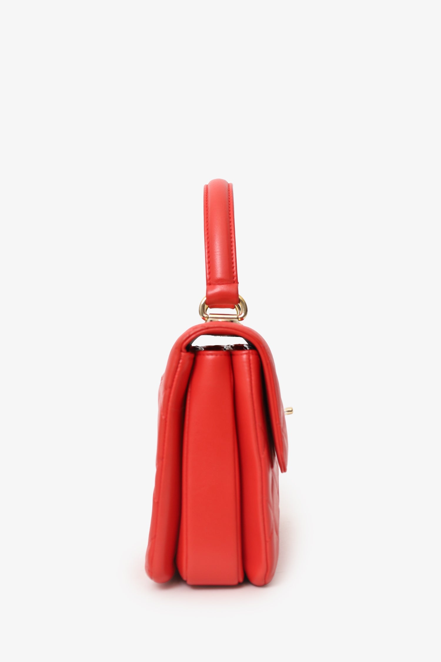 Pre-Loved Chanel™ 2019 Red Leather Trendy CC Small Top Handle