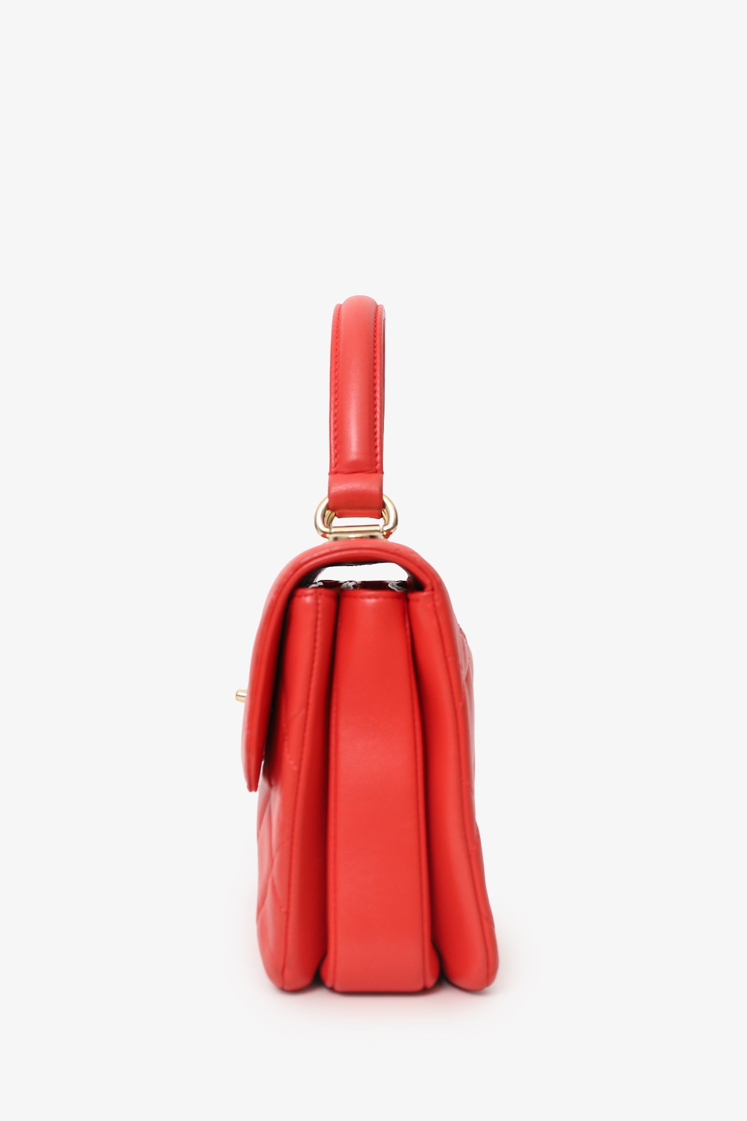 Pre-Loved Chanel™ 2019 Red Leather Trendy CC Small Top Handle
