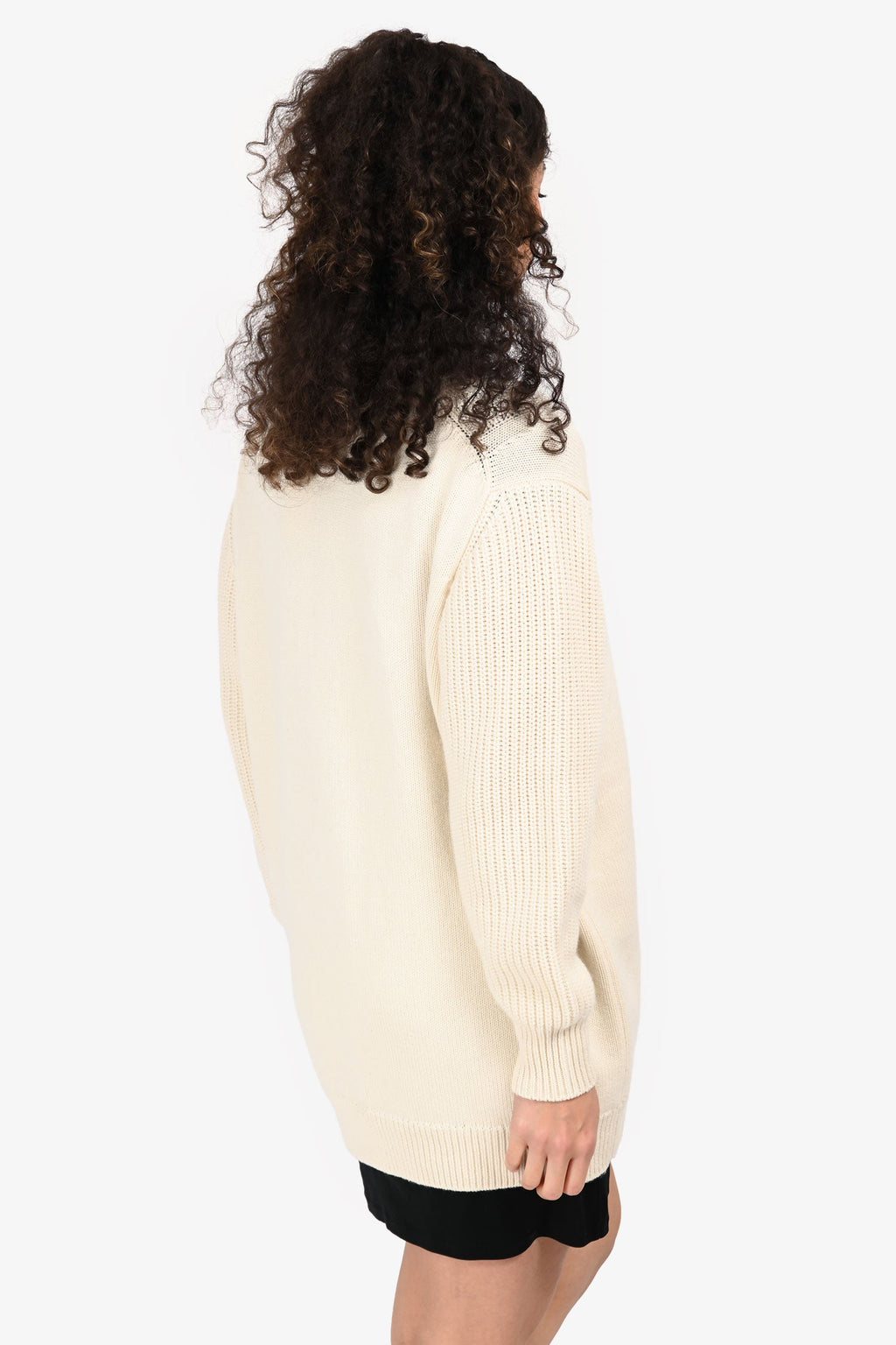 Hermès Cream Cashmere Logo Oversized igan Size 36