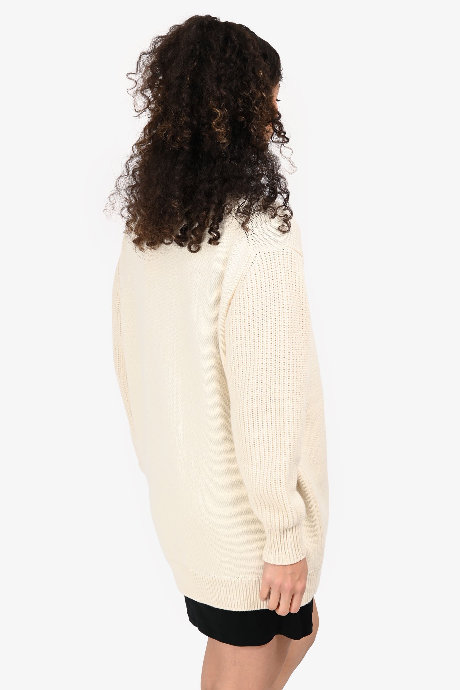 Hermès Cream Cashmere Logo Oversized igan Size 36