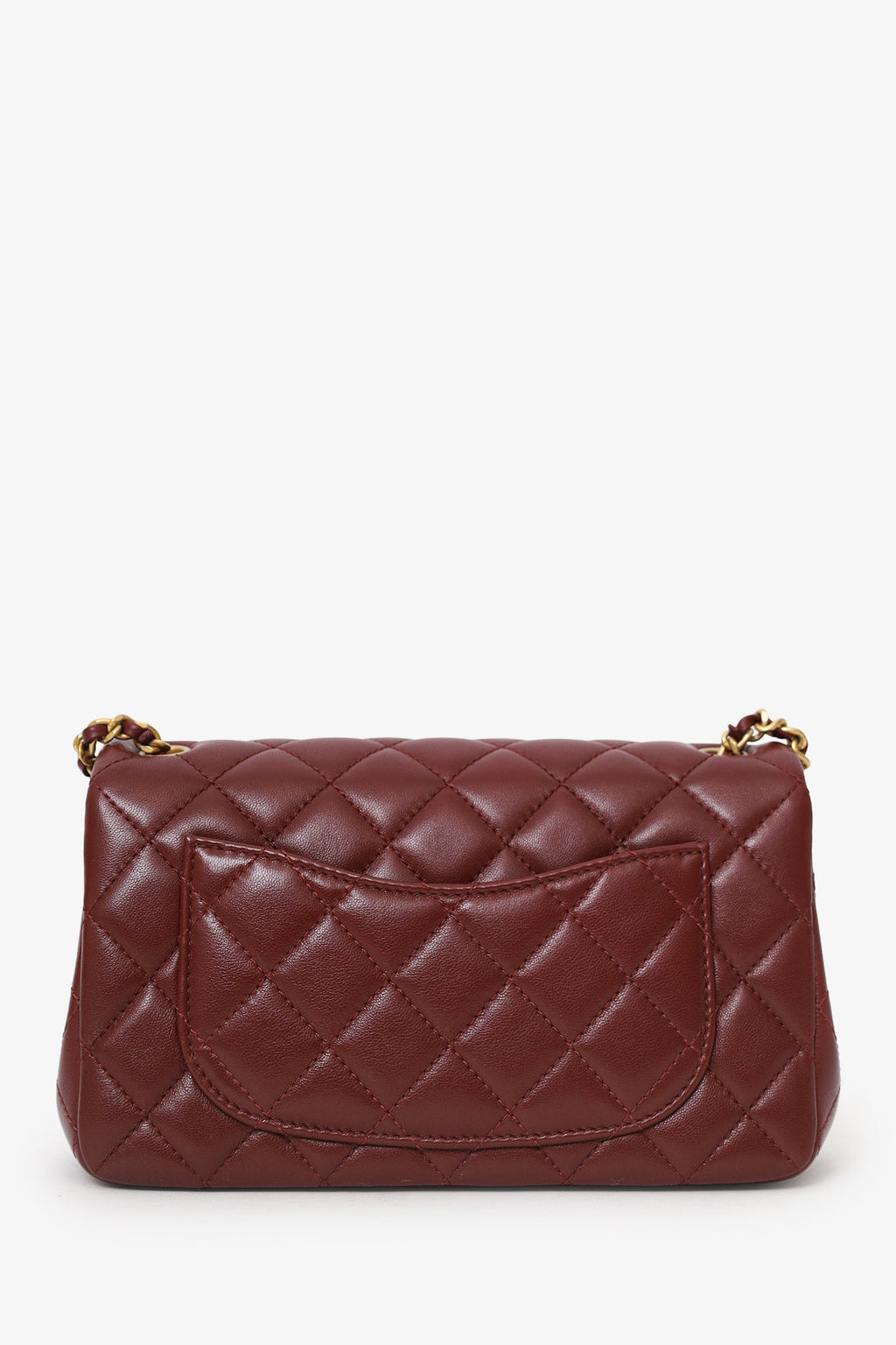Pre-Loved Chanel™ 25K Burgundy Lambskin Mini Rectangular 'CC' Crush Flap Bag