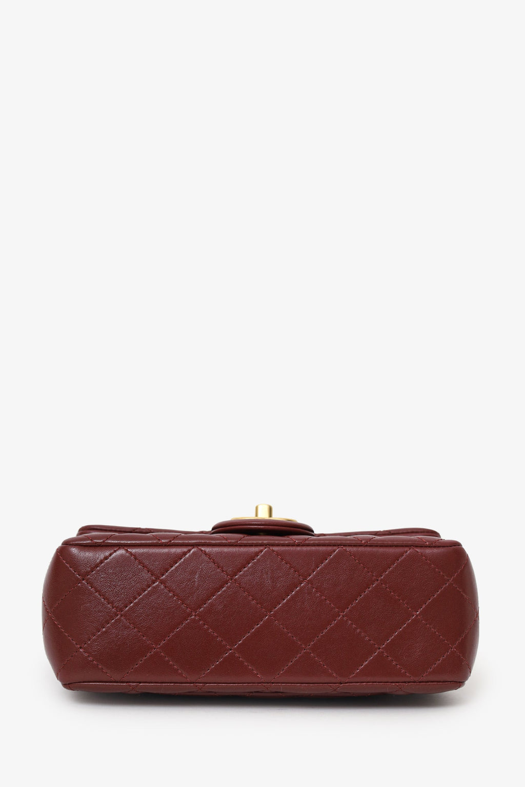Pre-Loved Chanel™ 25K Burgundy Lambskin Mini Rectangular 'CC' Crush Flap Bag