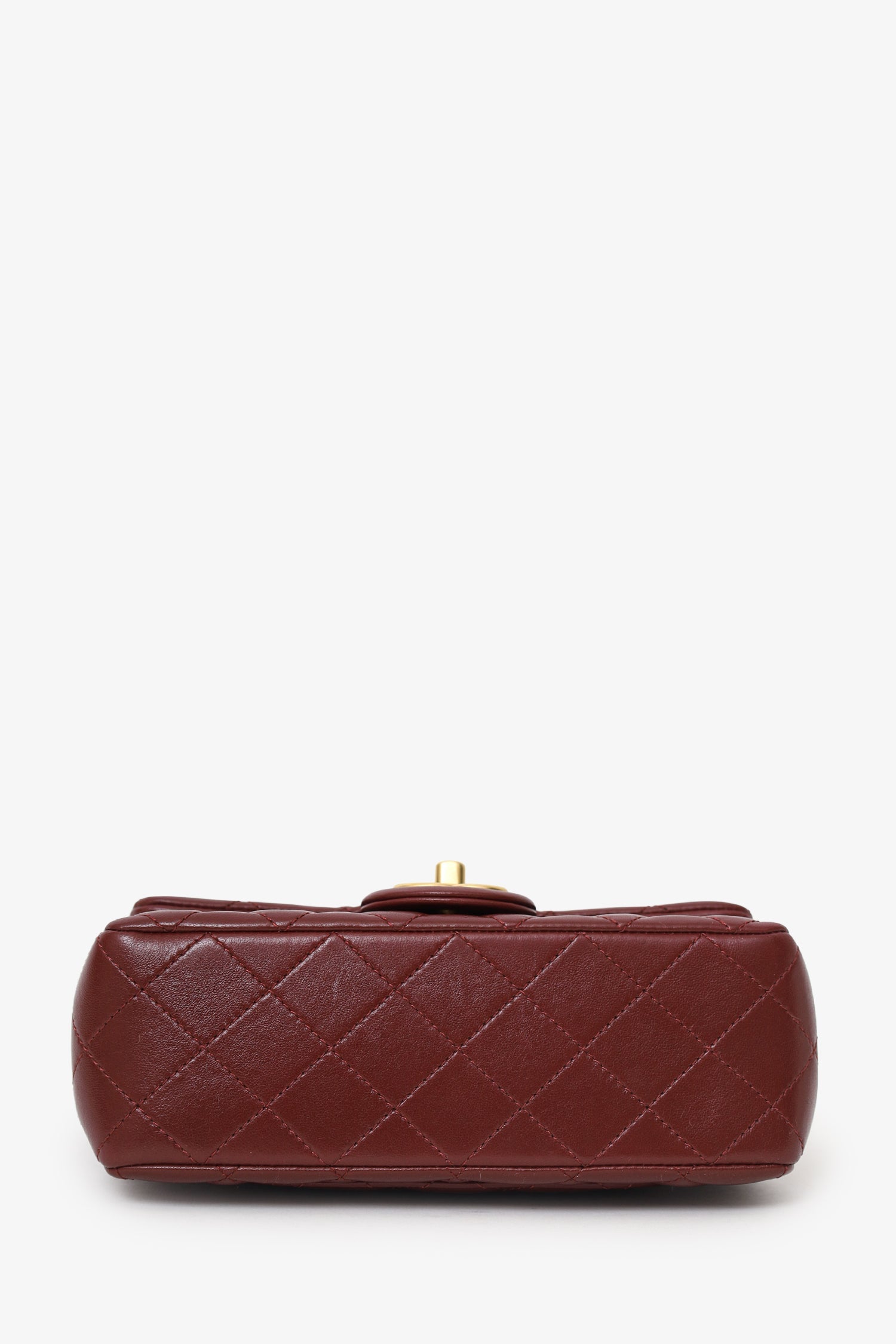 Pre-Loved Chanel™ 25K Burgundy Lambskin Mini Rectangular 'CC' Crush Flap Bag