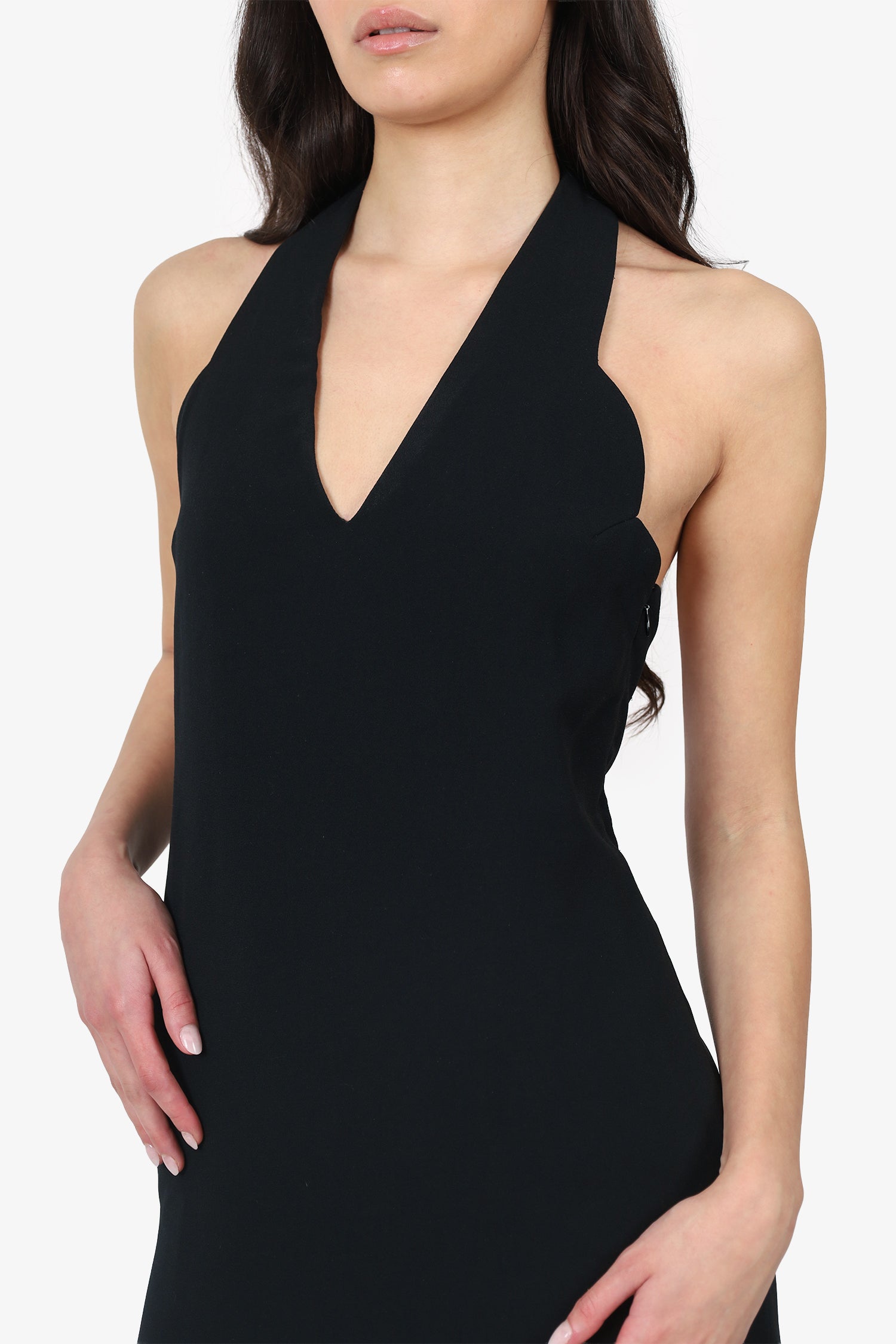 Carvan Black V-Neck Halter Neck Dress Size 38