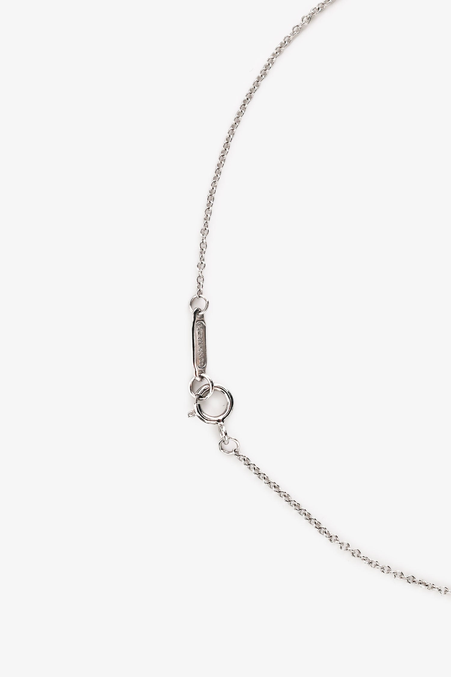 Tiffany & Co. 18k White Gold Mini Crown Key Pendant with Round Brilliant Diamonds