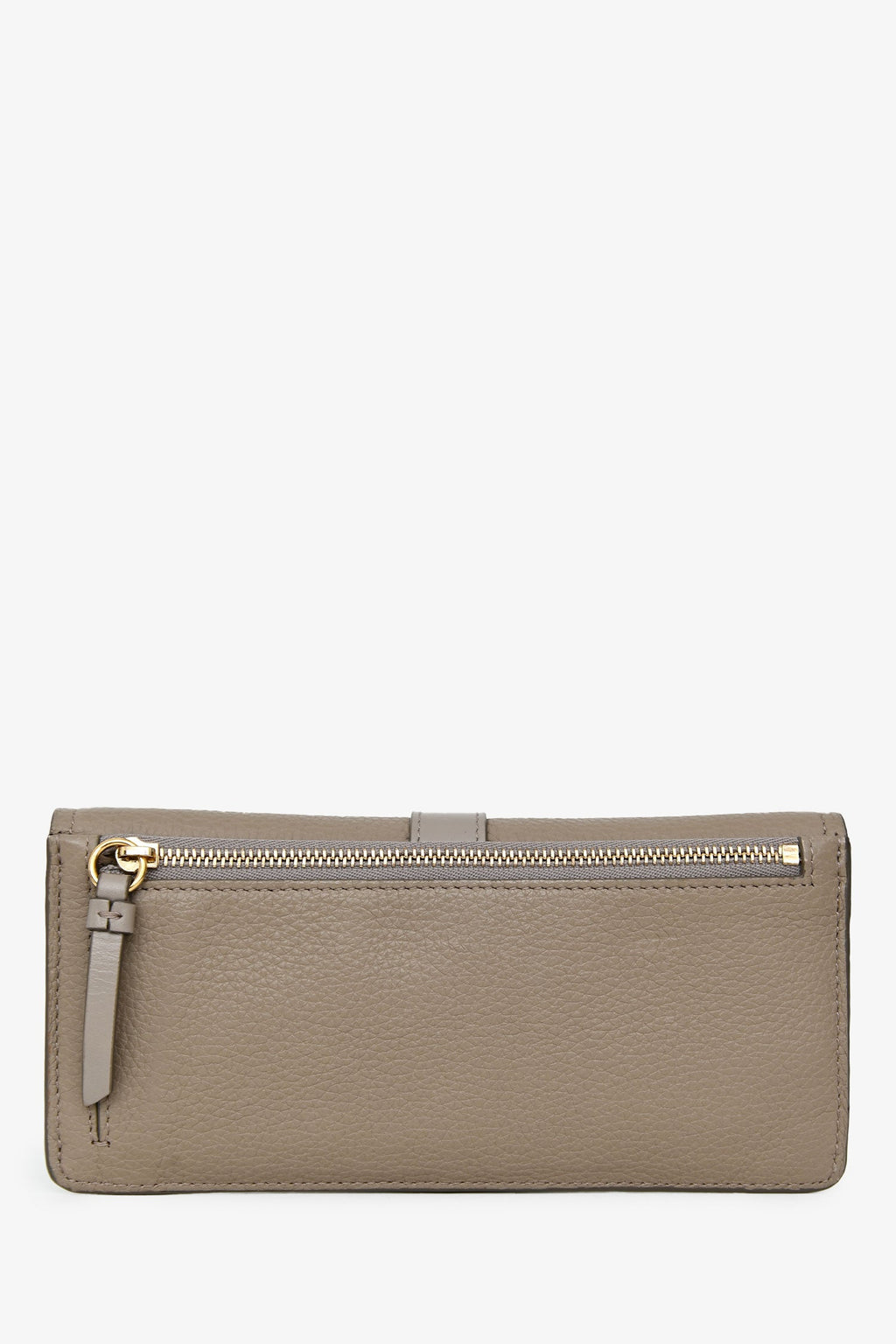Chloe Taupe Leather Lock Long Wallet