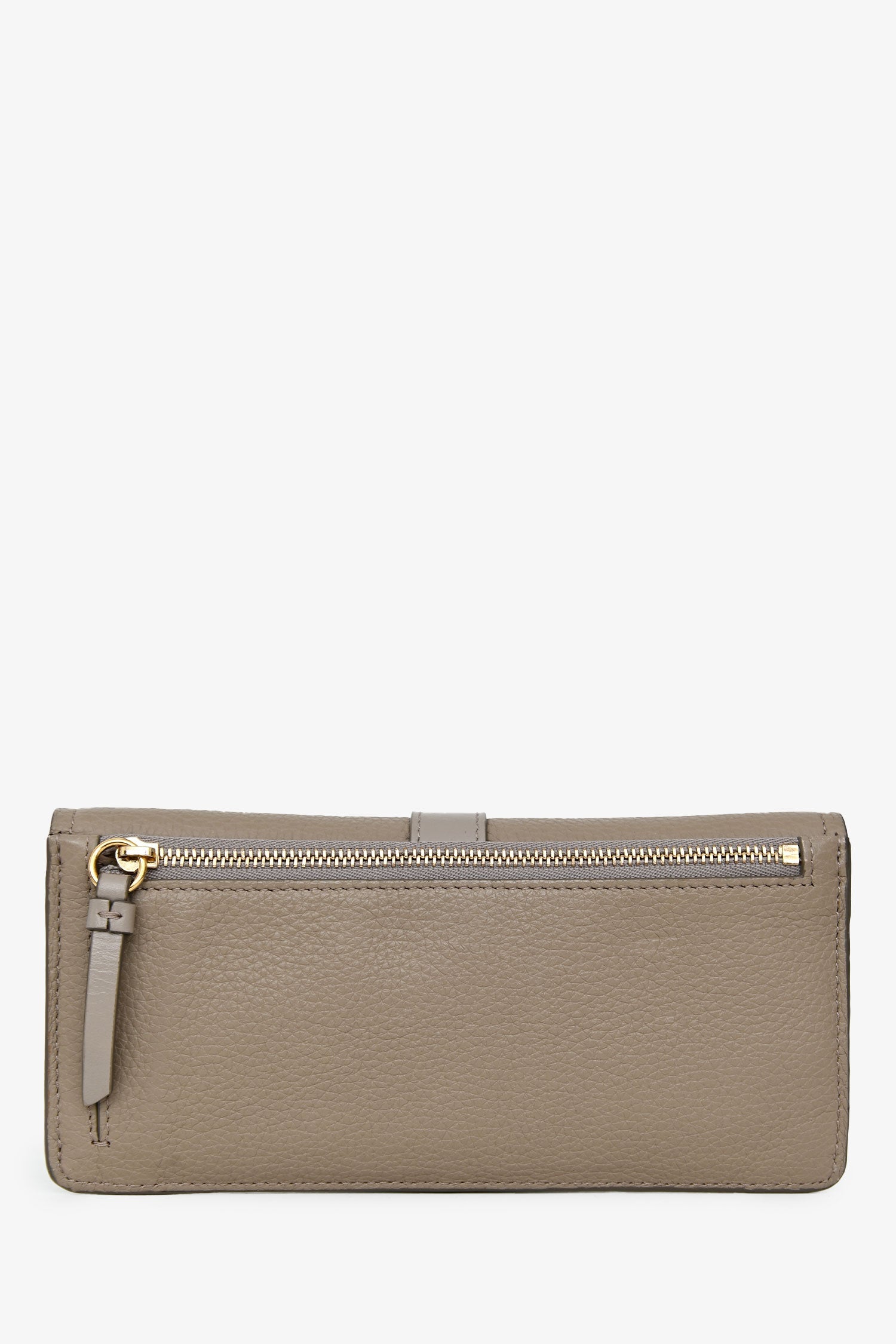 Chloe Taupe Leather Lock Long Wallet