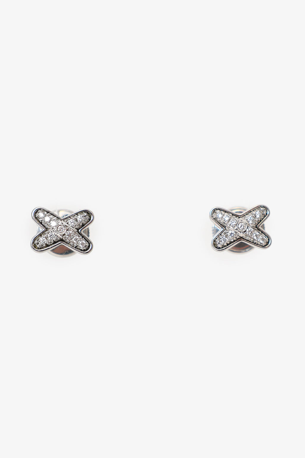 Chaumet White Gold Diamond Pavé Jeux de Liens Earrings