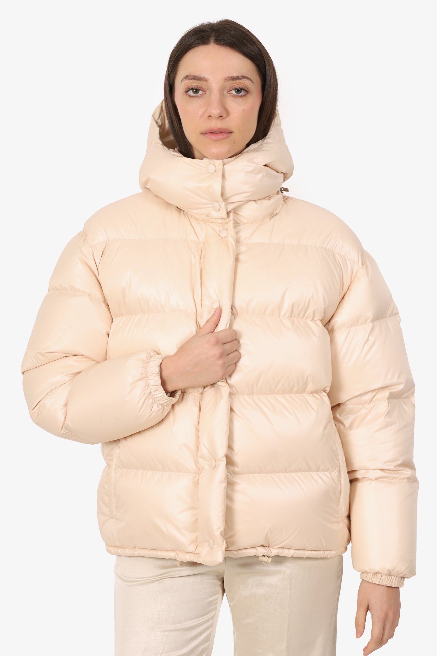 Miu Miu Pink Nylon Quilted Down Jacket Size 38