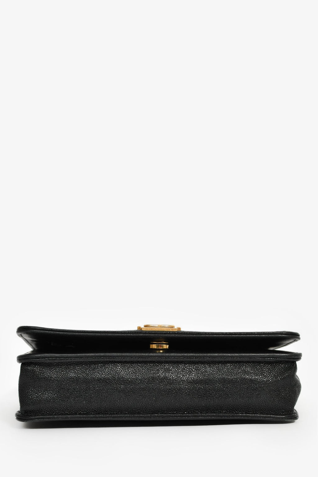 Pre-Loved Chanel™ 2018/19 Black Caviar Leather CC Boy Wallet on Chain