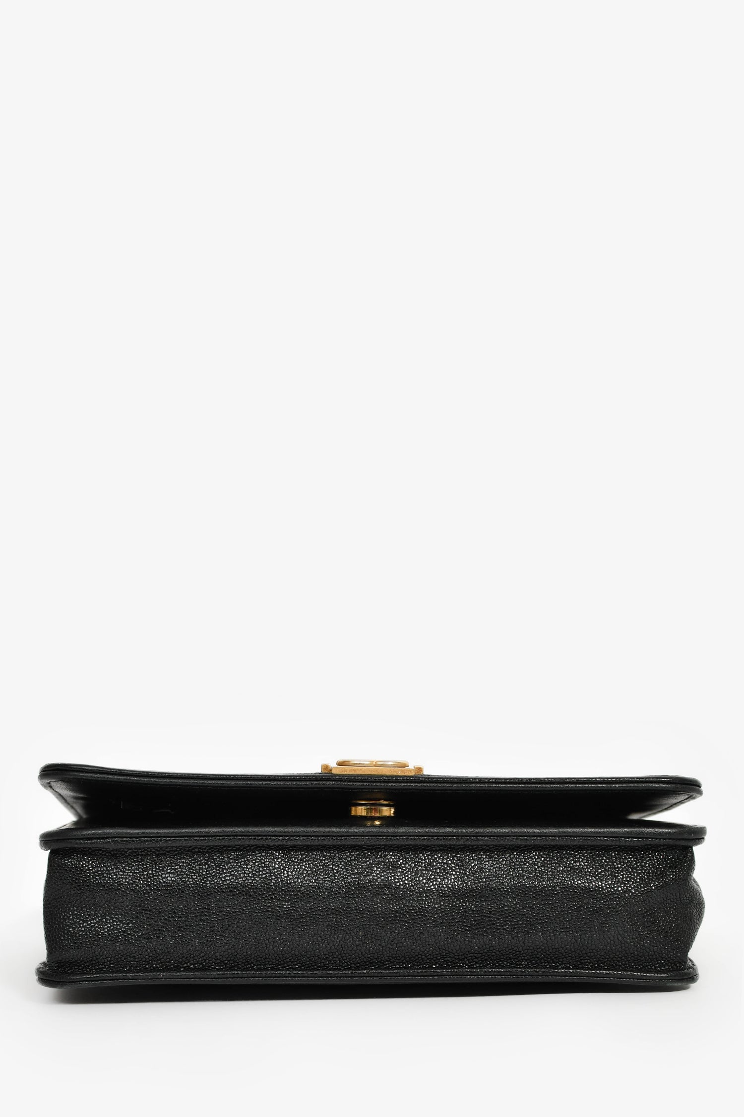 Pre-Loved Chanel™ 2018/19 Black Caviar Leather CC Boy Wallet on Chain