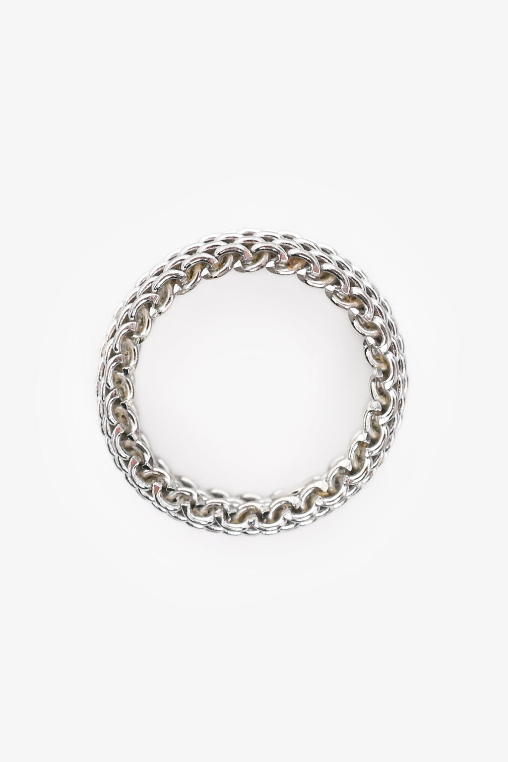 Tiffany & Co. 18k White Gold Somerset Ring Mesh Weave