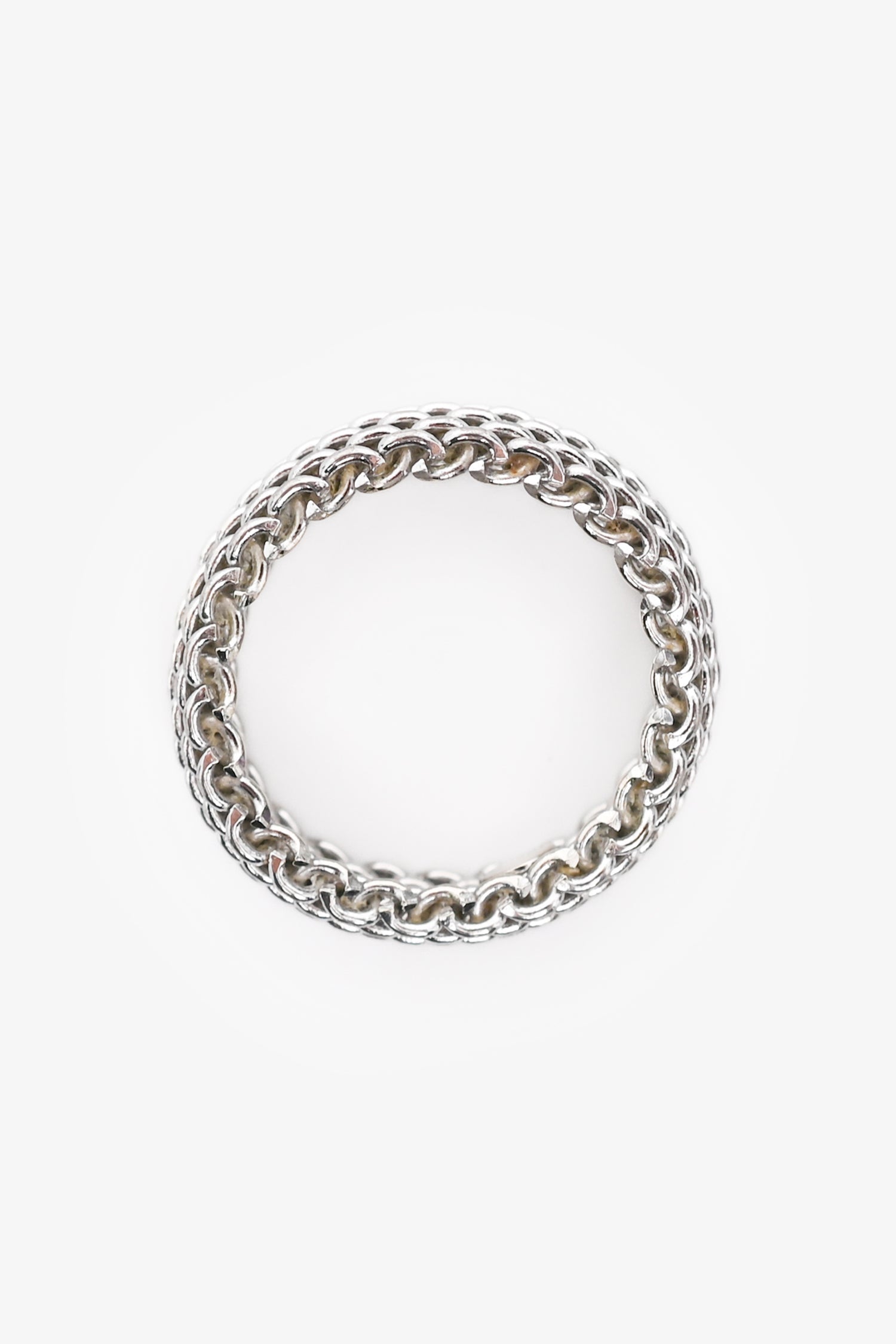 Tiffany & Co. 18k White Gold Somerset Ring Mesh Weave