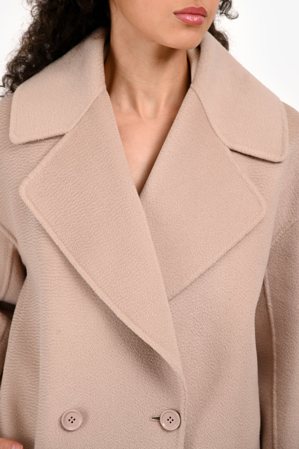 'S Max Mara Blush Wool/Cashmere Double Breasted Coat Size 4 US