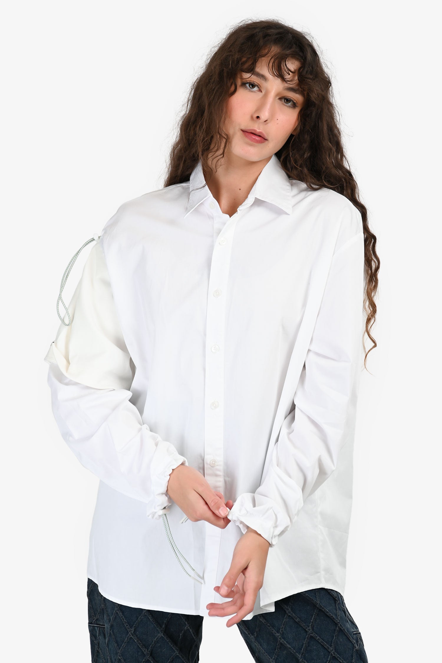Ader Error 2020 White Cotton Button Down Space Graphic Shirt Size One Size
