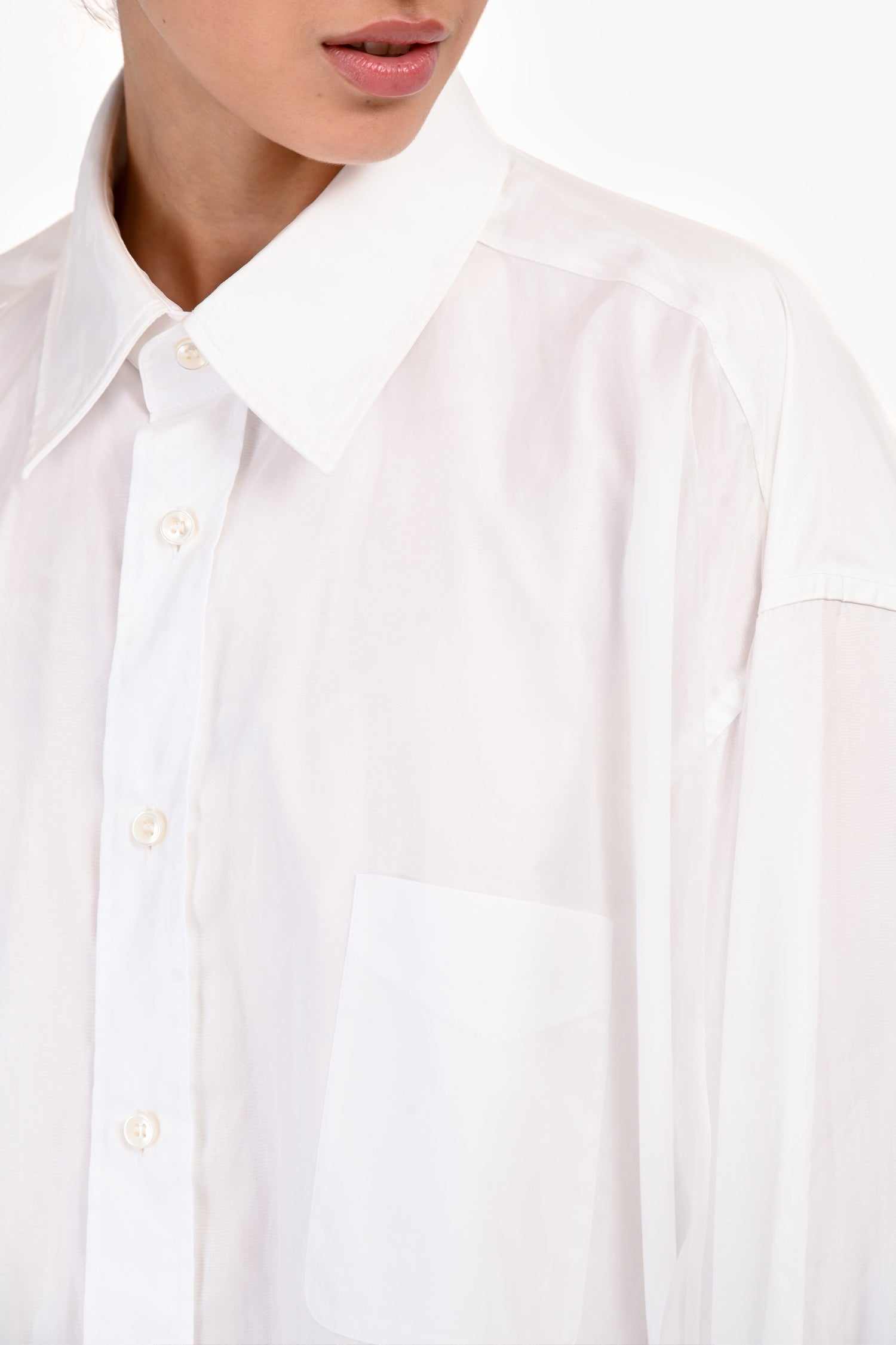 Maison Margiela 2020 White Cotton Double Lined Button Down Dress Size 38