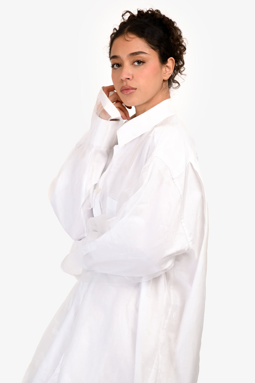 Maison Margiela 2020 White Cotton Double Lined Button Down Dress Size 38