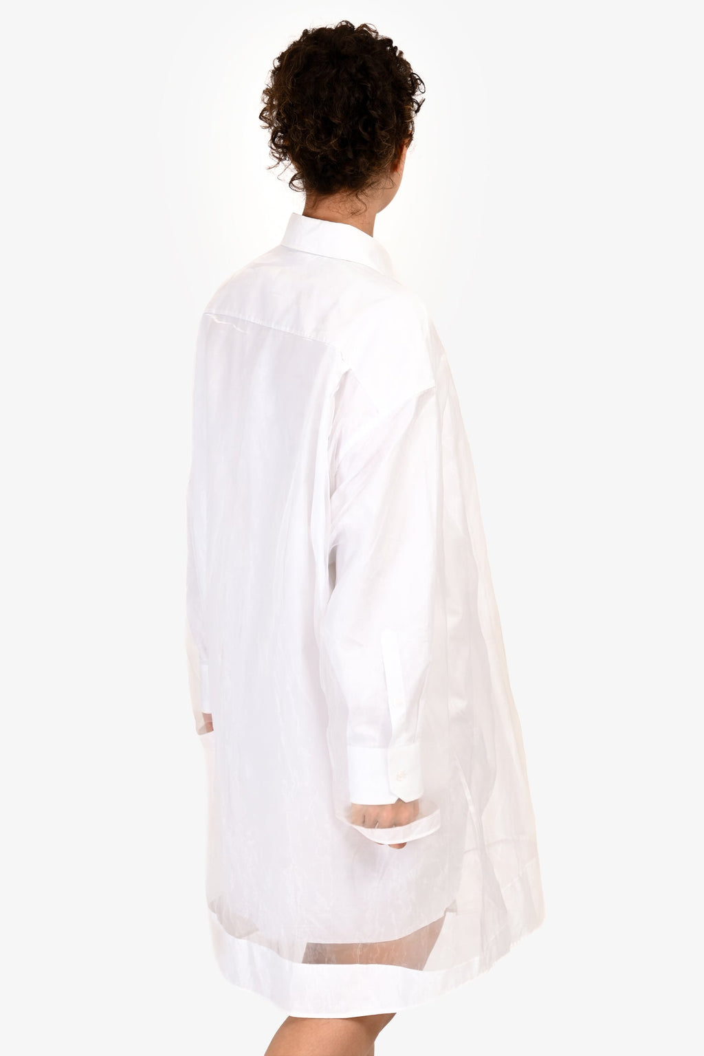 Maison Margiela 2020 White Cotton Double Lined Button Down Dress Size 38