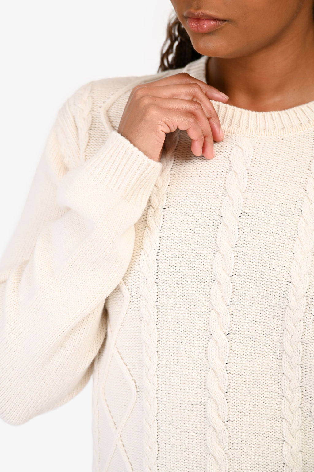Marni Cream/Pink Wool Cableknit Sweater Size 46