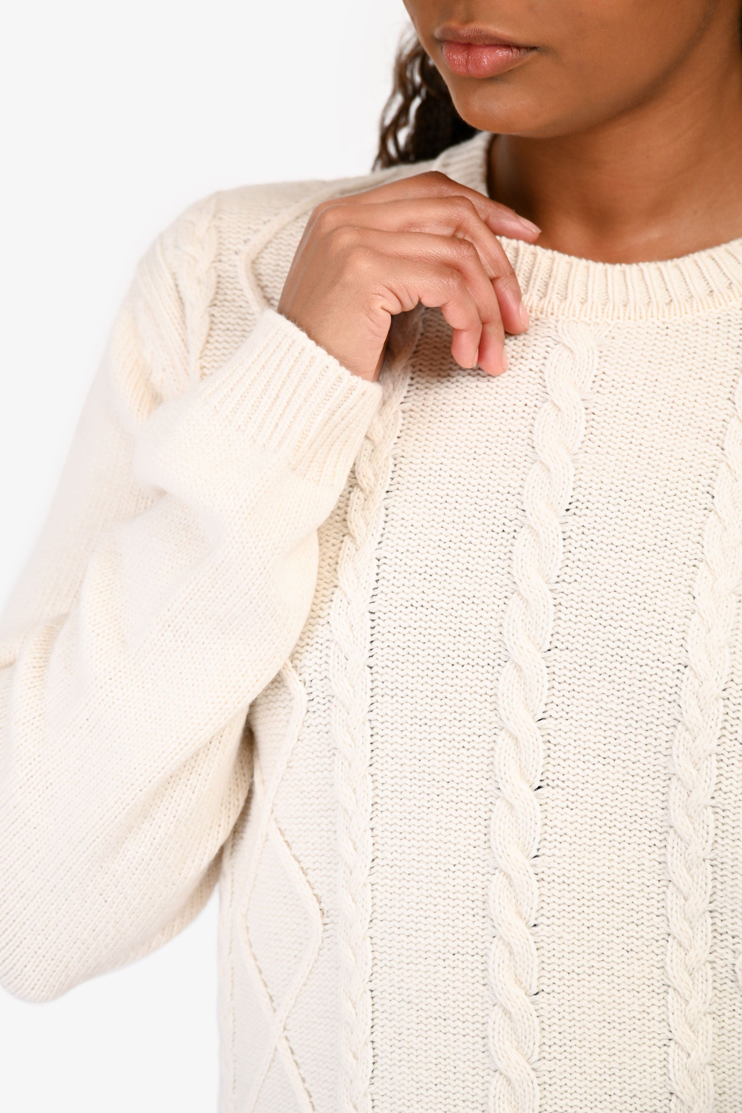Marni Cream/Pink Wool Cableknit Sweater Size 46