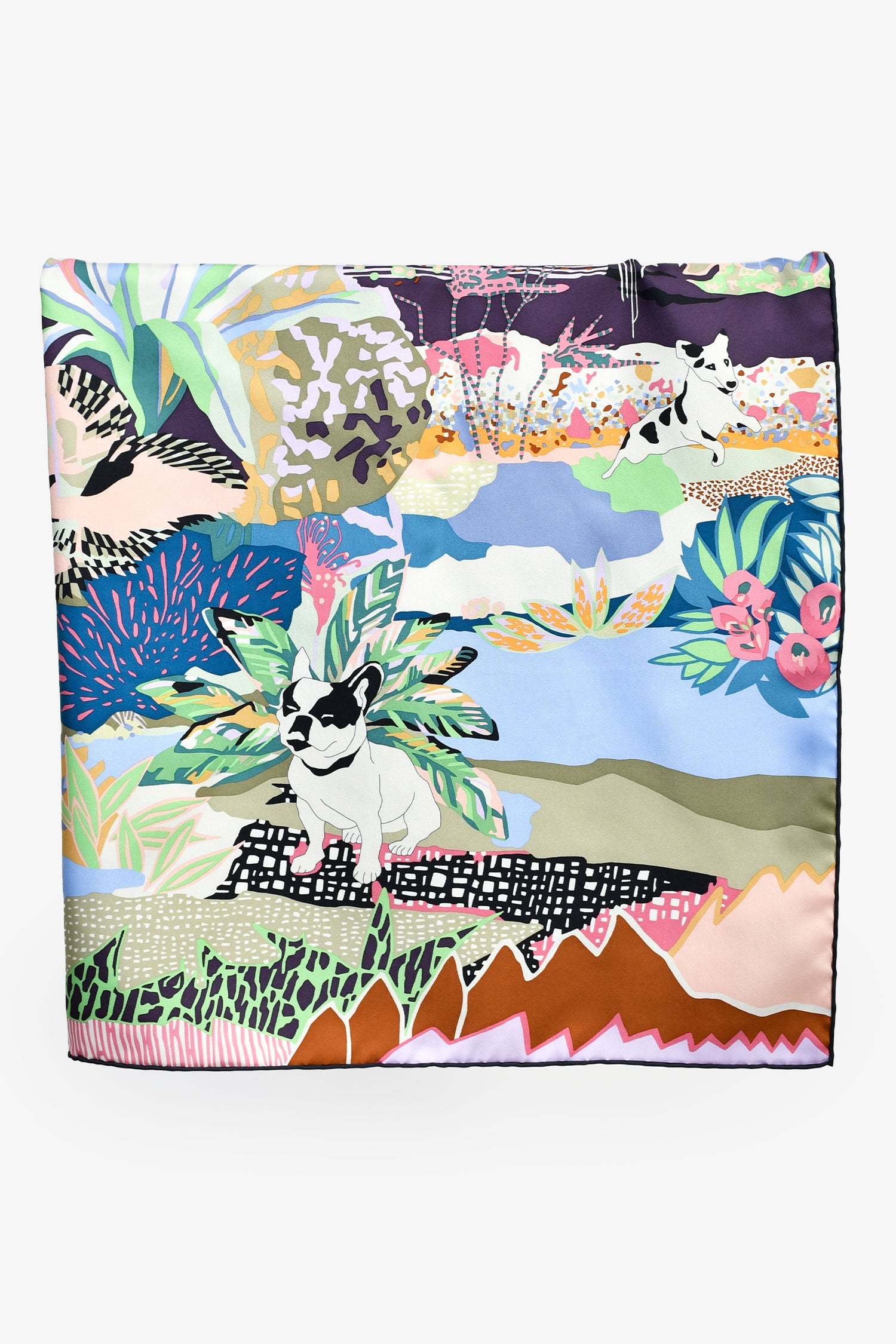 Hermès Purple Silk 'En Liberte' Scarf 90