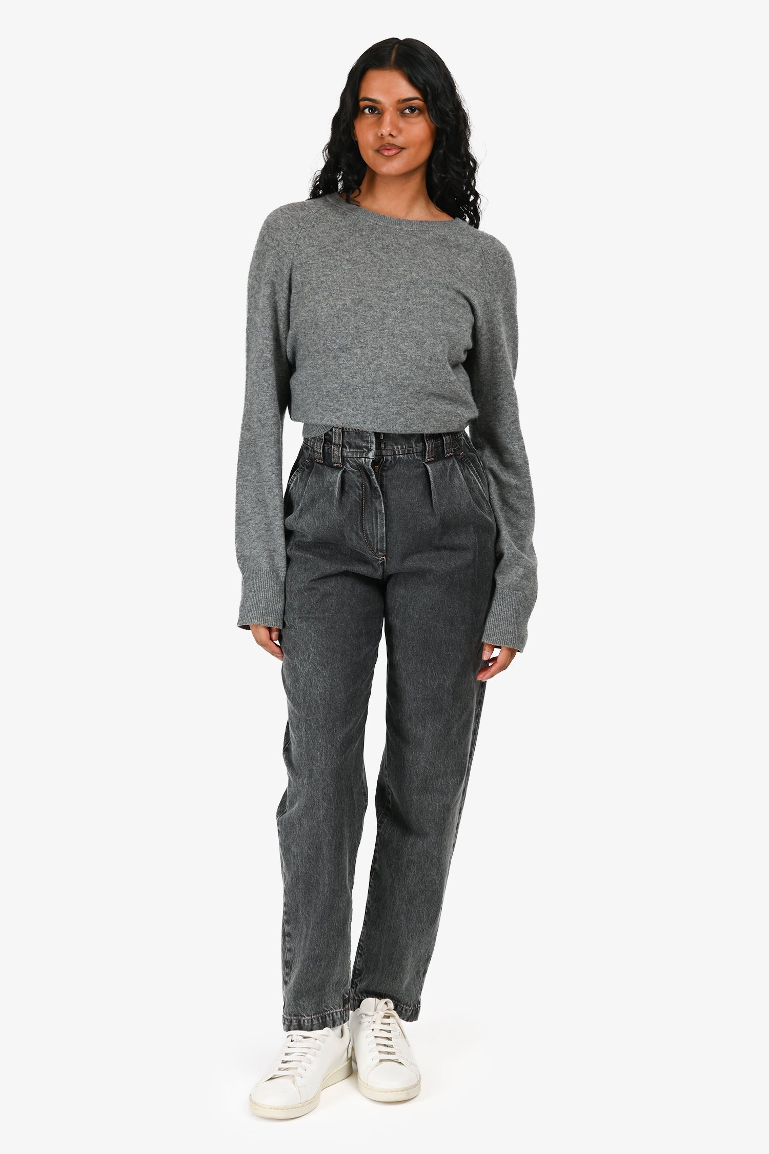 Brunello Cucinelli Grey Denim High Rise Balloon Jeans Size 0