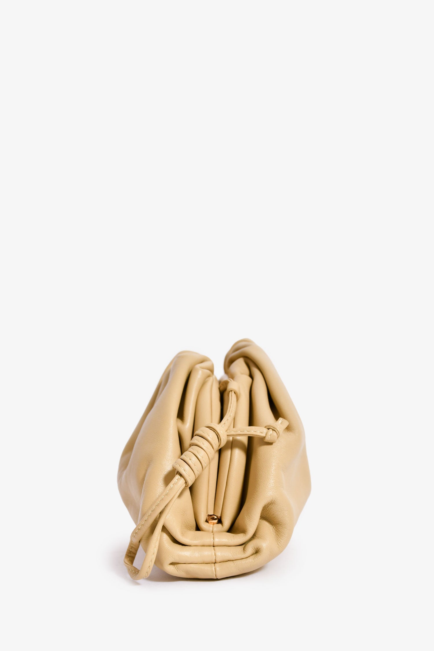 Bottega Veneta Beige Leather Mini Pouch Bag