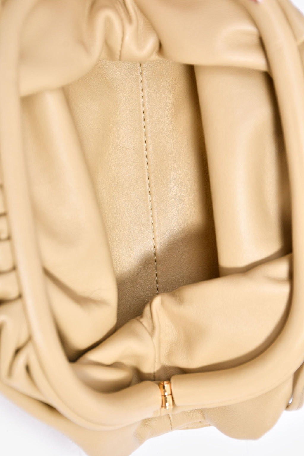 Bottega Veneta Beige Leather Mini Pouch Bag