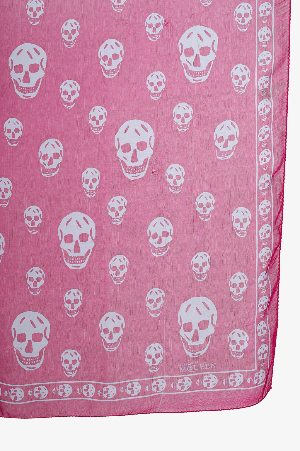 Alexander McQueen Pink Skull Printed Scarf