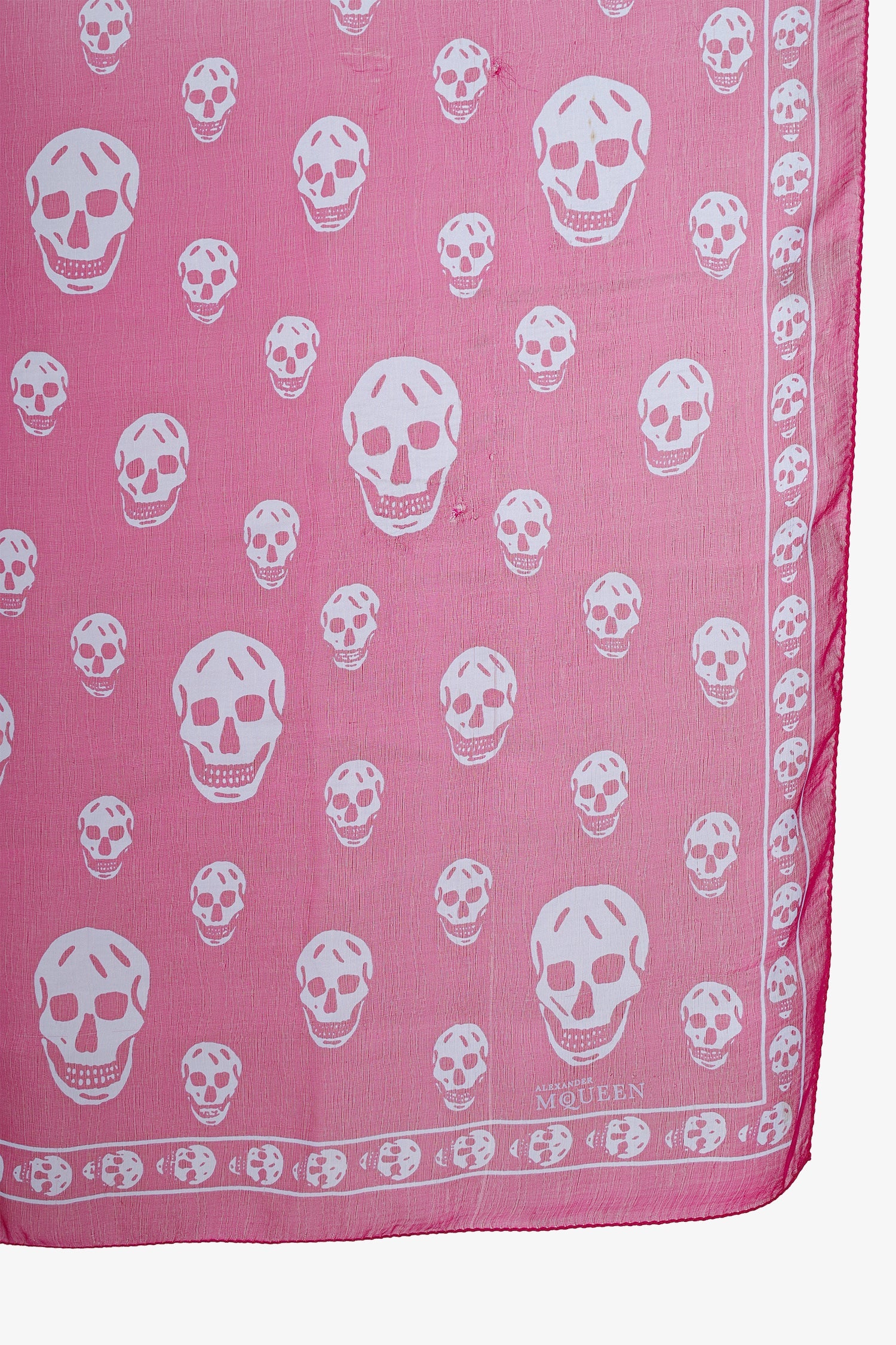 Alexander McQueen Pink Skull Printed Scarf