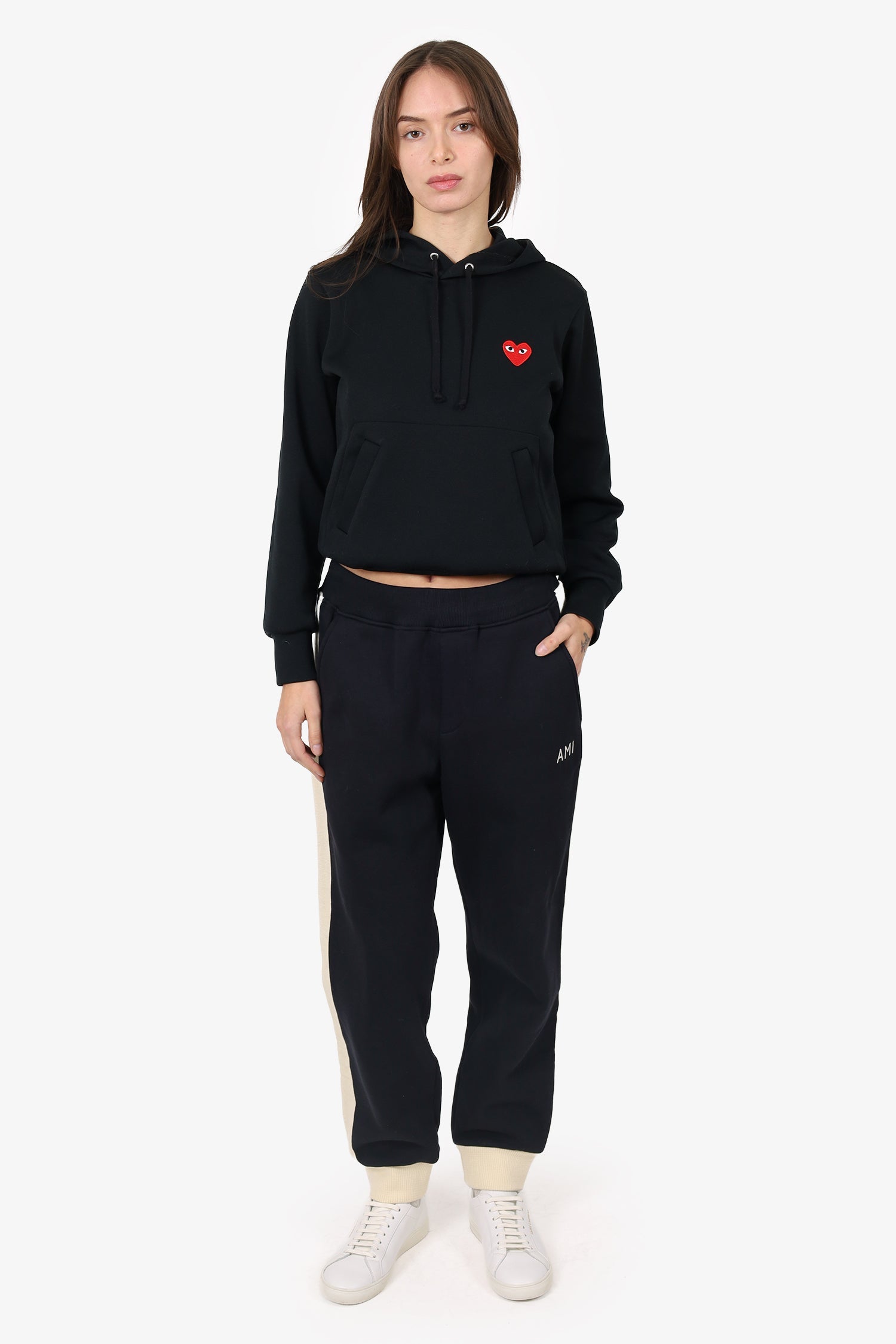 Ami Black/Cream Joggers Size L