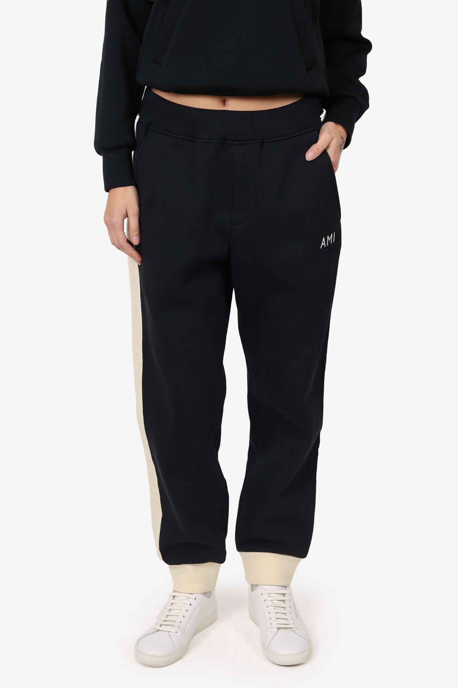 Ami Black/Cream Joggers Size L