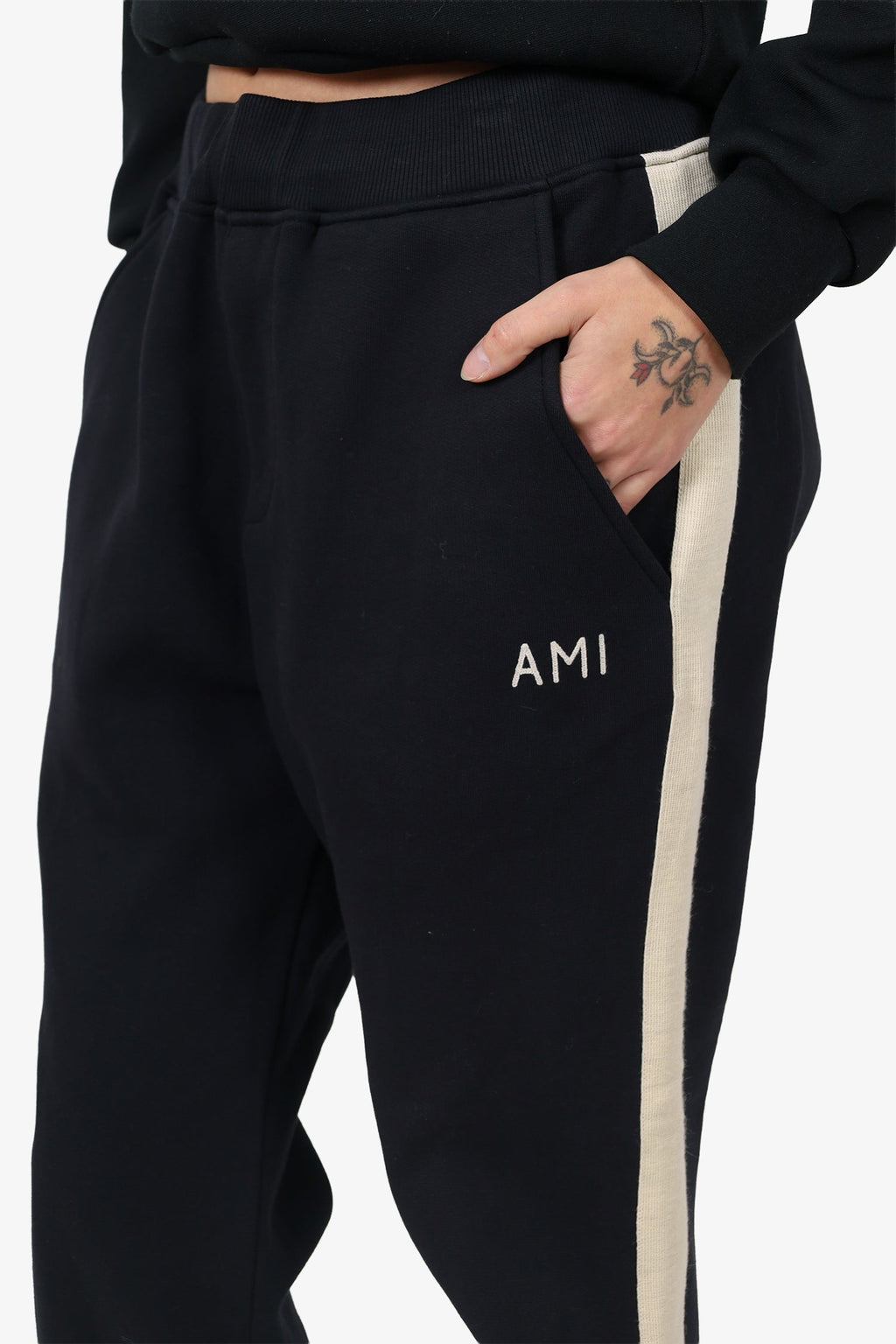 Ami Black/Cream Joggers Size L