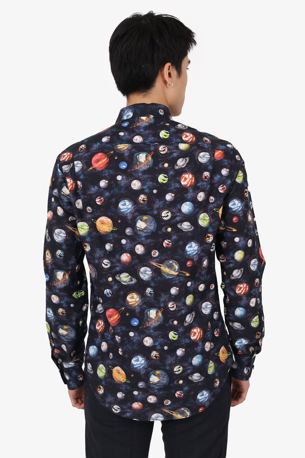 Louis Vuitton Navy Blue Planet Print Button Up Shirt Size M Mens