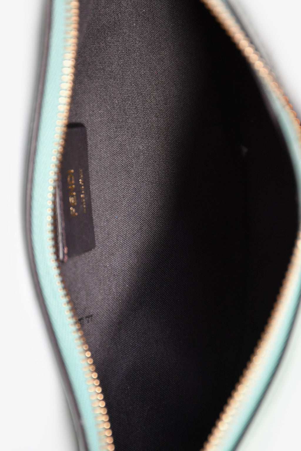 Fendi Blue Leather 'Fendigraphy' Shoulder Bag